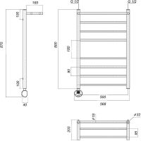 Электрический полотенцесушитель Domoterm Медея с/п П8 500x800 EL с полкой Золото — фото 2, Электрические полотенцесушители