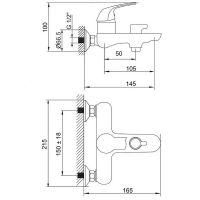 Смеситель для ванны Aringa Рейн AR02006BL Черный — фото 2, Смеситель для ванны