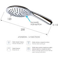 Ручной душ Remer 315P3X Хром — фото 2, Лейки для душа