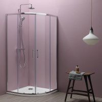 Душевой уголок Kolpa San Eco Quat TKP 90x90 538580 профиль Хром стекло прозрачное — фото 4, Душевые уголки четверть круга