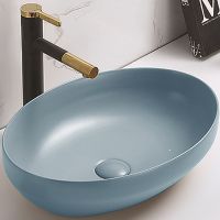 Раковина-чаша CeramaLux 50 78590MHL Голубая матовая — фото 1, Раковины