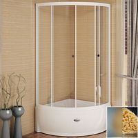 Душевой уголок Radomir 100x100 1-03-1-0-0-0041 с поддоном профиль Белый стекло матовое — фото 1, Душевые уголки четверть круга