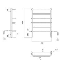 Товар: Электрический полотенцесушитель Domoterm Орфей DMT Орфей П6 400x600 EK R Черный матовый - фото 3 Электрический полотенцесушитель Domoterm Орфей DMT Орфей П6 400x600 EK R Черный матовый — фото 3, Электрические полотенцесушители