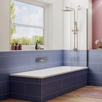 Шторка на ванну Ambassador Bath Screens 80х140 16041103 профиль Хром стекло CrystalPure — фото 3, Шторки для ванной распашные