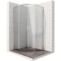 Душевой уголок Ambassador Queen 90х90 11011101 профиль Хром стекло прозрачное — фото 2, Душевые уголки четверть круга