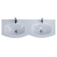 Стеклянная раковина с двумя чашами CEZARES 82412 Extra-light — фото 2, Раковины и столешницы. Комплекты