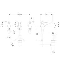Товар: Смеситель для раковины Devon&Devon Vip Time 3VPTIME200CRNE Хром - фото 2 Смеситель для раковины Devon&Devon Vip Time 3VPTIME200CRNE Хром — фото 2, Смесители для раковины