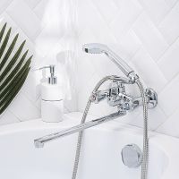 Смеситель для ванны Ростовская Мануфактура Сантехники SL116-140 универсальный Хром — фото 7, Для душа и ванны