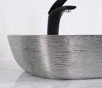 Раковина-чаша CeramaLux 46 D1333H131 Серебро Белая — фото 2, Раковины накладные