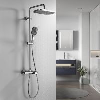 Товар: Душевая система Rose R18T R1896T-6 с термостатом Оружейная сталь - фото 3 Душевая система Rose R18T R1896T-6 с термостатом Оружейная сталь — фото 3, Душевые системы