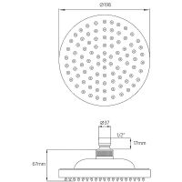 Верхний душ Melodia della vita Standard Middle MKP20482 Хром — фото 2, Верхние души