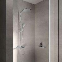 Душевая система Keuco Plan Blue 53926012321 с термостатом Хром — фото 1, Душевые стойки