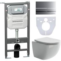 Комплект унитаза с инсталляцией Ceramicanova Forma CN3009_1002M_1000 с сиденьем Микролифт и клавишей — фото 1, Комплекты унитаз + инсталляция