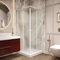 Душевой уголок Parly 80x80 ZFQ81 профиль Белый стекло матовое — фото 1, Квадратные душевые уголки