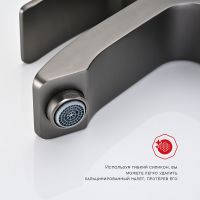 Товар: Смеситель для раковины Raglo R01.10.09 Графит матовый - фото 3 Смеситель для раковины Raglo R01.10.09 Графит матовый — фото 3, Смесители для раковины