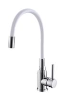 Смеситель для кухни ALVEUS FLEXA WHITE SAT — фото 1, Смесители для кухни