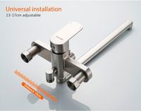 Товар: Смеситель для ванны Accoona H205 A71205 универсальный Нержавеющая сталь - фото 12 Смеситель для ванны Accoona H205 A71205 универсальный Нержавеющая сталь — фото 12, Для душа и ванны