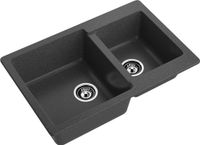 GRANFEST Мойка PRACTIK 780K 2 чаши 780*510мм графит арт.GF- — фото 1, Кухонные мойки