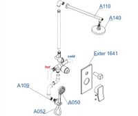 Товар: A16040 Встраиваемый комплект для душа с верхней душевой насадкой и лейкой - фото 4 A16040 Встраиваемый комплект для душа с верхней душевой насадкой и лейкой — фото 4, Душевые системы