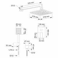 Душевая система Swedbe Platta 5540 Хром — фото 3, Встраиваемые душевые комплекты