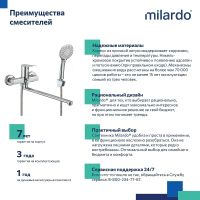 Смеситель для ванны Milardo Demi DEMSB00M10 универсальный Хром — фото 3, Для душа и ванны