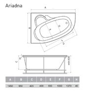 Акриловая ванна Relisan Ariadna 145x95 L Гл000001415 без гидромассажа — фото 5, Акриловые ванны
