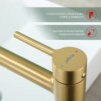 Товар: Смеситель для раковины Raglo R20.15.03 Золото матовое - фото 8 Смеситель для раковины Raglo R20.15.03 Золото матовое — фото 8, Смесители для раковины