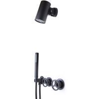 Душевая система Bronze de Luxe Liberty 5011B-S Черная матовая — фото 1, Верхние души