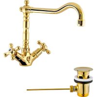 Смеситель для раковины Remer Liberty 13ALIDO Золото — фото 1, Смесители для раковины