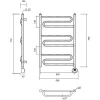 Электрический полотенцесушитель Domoterm Офелия П9 500x700 АБР ER Античная бронза арт-ОфелияП9500x700АБРER — фото 2, Электрические полотенцесушители