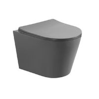 Унитаз подвесной безободковый AQUATEK ВЕГА AQ1905-MG 525*360*320мм, матовый серый, тонкое сиденье с  — фото 1, Унитазы