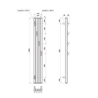 Полотенцесушитель электрический Point Пиано PN19722WC 150x1200 диммер слева, белый/хром — фото 2, Электрические полотенцесушители
