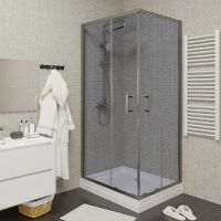 Товар: Душевой уголок Parly QZ71S 100х195 7262 профиль Хром стекло тонированное - фото 6 Душевой уголок Parly QZ71S 100х195 7262 профиль Хром стекло тонированное — фото 6, Душевые уголки