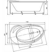 Акриловая ванна Azario Paolina 170х97 L AV.0072170 без гидромассажа — фото 3, Акриловые ванны
