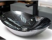 Товар: Раковина-чаша CeramaLux 60 7404BM Черный мрамор - фото 2 Раковина-чаша CeramaLux 60 7404BM Черный мрамор — фото 2, Раковины накладные