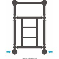 Водяной полотенцесушитель Сунержа Ренессанс 1452 660х400 31-0282-6640 с полкой Черный матовый — фото 3, Водяные полотенцесушители