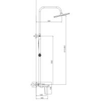 Душевая система D-Lin D10A15 Черная матовая — фото 3, Душевые стойки