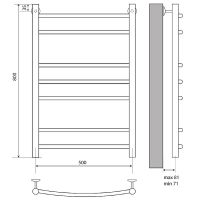 Водяной полотенцесушитель Melodia della vita Classica Eco 50x80 П7 MTRCO5080bk Черный — фото 2, Водяные полотенцесушители