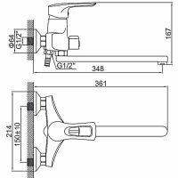 Товар: Смеситель для ванны Ledeme H02-B 2202B-25L универсальный Хром - фото 2 Смеситель для ванны Ledeme H02-B 2202B-25L универсальный Хром — фото 2, Смеситель для ванны