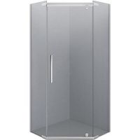 Душевой уголок Erlit Comfort 99х99 ER10110V-C4 профиль Хром матовый стекло тонированное — фото 1, Душевые уголки трапеция