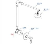 A12314 Встраиваемый комплект для душа с верхней душевой насадкой — фото 3, Комплектующие для туалета