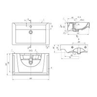 Q, 80 см, мебельный умывальник, керамический — фото 5, Мини-раковины