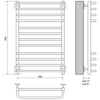 Водяной полотенцесушитель Melodia della vita Lyra 50x80 П12 MTRLA5080 Полированная сталь — фото 2, Водяные полотенцесушители