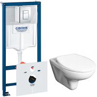 Комплект унитаза Roca Mateo 346200000+ZRU9302815 с инсталляцией Grohe Rapid SL 38775001 с сиденьем и — фото 1, Комплекты унитаз + инсталляция
