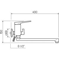Смеситель для ванны Ростовская Мануфактура Сантехники SL121-006E универсальный Хром — фото 6, Для душа и ванны