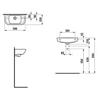 Раковина Laufen Pro B 50 R 8.1695.7.000.106.1 Белая — фото 2, Мини-раковины