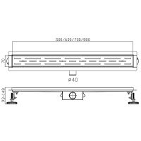 Душевой лоток Haiba 800x70 HB91800-3 с решеткой Оружейная сталь — фото 2, Душевые лотки