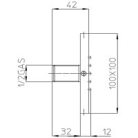 Боковая форсунка Bossini Cubic Flat I00176.073 Черный матовый — фото 2, Душевые форсунки