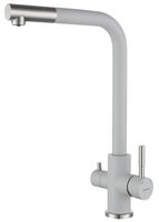 GRANFEST QUARZ Смеситель для кухни Г-обр. с краном питьевой воды D-35мм серый арт. GF- — фото 1, Смесители для кухни