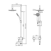 Душевая система Dorff Logic D0703000SS Нержавеющая сталь — фото 6, Душевые стойки